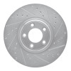 R1 03-05 Jaguar VanDEN PLAS Front Right Drilled & Slotted Silver Brake Rotor