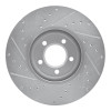 R1 03-05 Jaguar VanDEN PLAS Front Right Drilled & Slotted Silver Brake Rotor