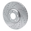 R1 03-05 Jaguar VanDEN PLAS Front Left Drilled & Slotted Silver Brake Rotor