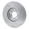 R1 03-05 Jaguar VanDEN PLAS Front Left Drilled & Slotted Silver Brake Rotor