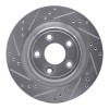 R1 06-08 Jaguar S-Type Rear Left Drilled & Slotted Silver Brake Rotor