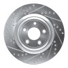 R1 14-21 Jaguar F-Type Rear Left Drilled & Slotted Silver Brake Rotor