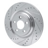 R1 14-21 Jaguar F-Type Rear Left Drilled & Slotted Silver Brake Rotor