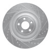 R1 10-24 Jaguar XF Rear Right Drilled & Slotted Silver Brake Rotor