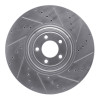 R1 10-24 Jaguar XF Front Right Drilled & Slotted Silver Brake Rotor
