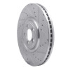 R1 10-24 Jaguar XF Front Right Drilled & Slotted Silver Brake Rotor