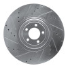 R1 10-24 Jaguar XF Front Left Drilled & Slotted Silver Brake Rotor