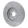 R1 10-24 Jaguar XF Front Left Drilled & Slotted Silver Brake Rotor