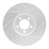 R1 06-08 Jaguar S-Type Front Left Drilled & Slotted Silver Brake Rotor