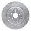 R1 08-09 Jaguar XKR Left Rear Drilled & Slotted Silver Brake Rotor
