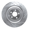 R1 08-09 Jaguar XKR Right Rear Drilled & Slotted Silver Brake Rotor