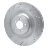 R1 08-09 Jaguar XKR Right Front Drilled & Slotted Silver Brake Rotor