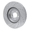 R1 06-21 Jaguar XKR Front Right Drilled & Slotted Silver Brake Rotor