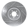R1 06-21 Jaguar XKR Front Right Drilled & Slotted Silver Brake Rotor