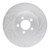R1 06-10 Jaguar S-Type Front Right Drilled & Slotted Silver Brake Rotor