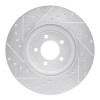 R1 06-10 Jaguar S-Type Front Right Drilled & Slotted Silver Brake Rotor