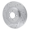 R1 06-10 Jaguar XF Front Left Drilled & Slotted Silver Brake Rotor
