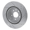 R1 00-06 Jaguar XKR Rear Left Drilled & Slotted Silver Brake Rotor