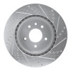 R1 00-06 Jaguar XKR Rear Left Drilled & Slotted Silver Brake Rotor