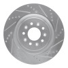 R1 00-06 Jaguar XJR Front Right Drilled & Slotted Silver Brake Rotor