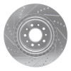 R1 00-06 Jaguar XJR Front Right Drilled & Slotted Silver Brake Rotor