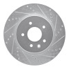 R1 00-06 Jaguar XJR Rear Right Drilled & Slotted Silver Brake Rotor