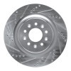 R1 00-06 Jaguar XJR Front Left Drilled & Slotted Silver Brake Rotor