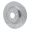 R1 00-06 Jaguar XJR Front Left Drilled & Slotted Silver Brake Rotor