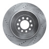 R1 03-05 Jaguar XJR Front Left Drilled & Slotted Silver Brake Rotor
