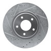 R1 98-06 Jaguar XJR Front Left Drilled & Slotted Silver Brake Rotor