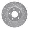R1 97-03 Jaguar XK8 Front Right Drilled & Slotted Silver Brake Rotor