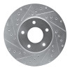 R1 97-03 Jaguar XJ8 Front Left Drilled & Slotted Silver Brake Rotor