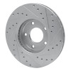 R1 97-03 Jaguar XJ8 Front Left Drilled & Slotted Silver Brake Rotor
