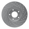 R1 97-03 Jaguar XJ8 Front Left Drilled & Slotted Silver Brake Rotor