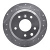 R1 86-89 Jaguar VanDEN PLAS Rear Right Drilled & Slotted Silver Brake Rotor