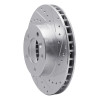 R1 90-97 Jaguar XJ12 Front Right Drilled & Slotted Silver Brake Rotor
