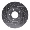R1 90-97 Jaguar XJ12 Front Right Drilled & Slotted Silver Brake Rotor