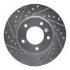 R1 90-97 Jaguar XJ6 Front Left Drilled & Slotted Silver Brake Rotor