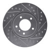 R1 90-97 Jaguar XJ6 Front Left Drilled & Slotted Silver Brake Rotor