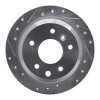 R1 86-89 Jaguar XJ6 Rear Left Drilled & Slotted Silver Brake Rotor