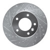 R1 86-89 Jaguar XJ12 Front Left Drilled & Slotted Silver Brake Rotor