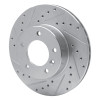 R1 86-89 Jaguar XJ12 Front Left Drilled & Slotted Silver Brake Rotor