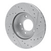 R1 86-89 Jaguar XJ12 Front Left Drilled & Slotted Silver Brake Rotor
