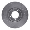 R1 71-97 Jaguar XJS Front Right Drilled & Slotted Silver Brake Rotor