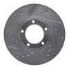 R1 71-97 Jaguar XJ12 Front Left Drilled & Slotted Silver Brake Rotor