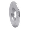 R1 62-87 Jaguar XJ Rear Right Drilled & Slotted Silver Brake Rotor