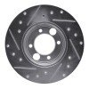 R1 62-87 Jaguar XJ Rear Right Drilled & Slotted Silver Brake Rotor