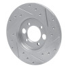 R1 62-87 Jaguar XKE Rear Left Drilled & Slotted Silver Brake Rotor