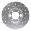 R1 62-87 Jaguar XKE Rear Left Drilled & Slotted Silver Brake Rotor