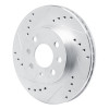 R1 99-99 Daewoo Nubira Front Left Drilled & Slotted Silver Brake Rotor